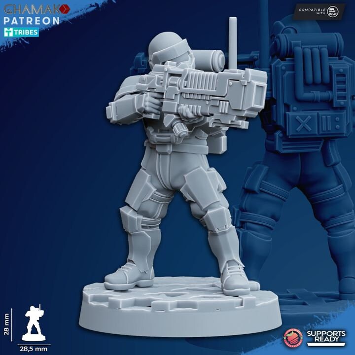 Freedom Guard Grenadiers (Set of 10) | Ghamak | 3D Printed | 28mm | Wargaming | One Page Rules | warhammer Imperium of Man Proxy