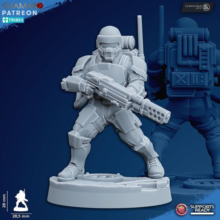 Freedom Guard Grenadiers (Set of 10) | Ghamak | 3D Printed | 28mm | Wargaming | One Page Rules | warhammer Imperium of Man Proxy