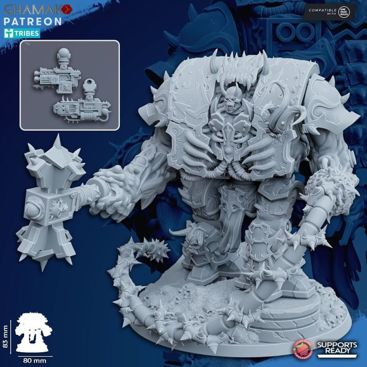 Possessed Sarcophagus| Ghamak | 3D Printed | 28mm | Wargaming | Chaos Heavy Weapons | Dreadnought