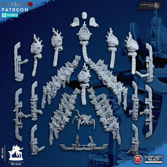 Set of 6 Undying Vanquishers | Ghamak | 3D Printed | Undying | Onepagerules | Wargaming | Robot legions | Undead robots