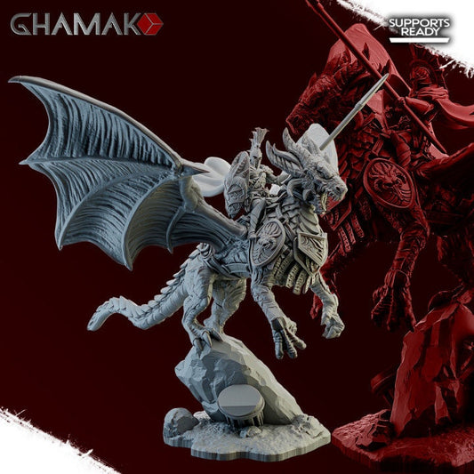Spartancast Dragon Riders | Ghamak | 3D Printed | 28mm | Wargaming | Fantasy Wargaming Proxy | Dragon Rider Cast