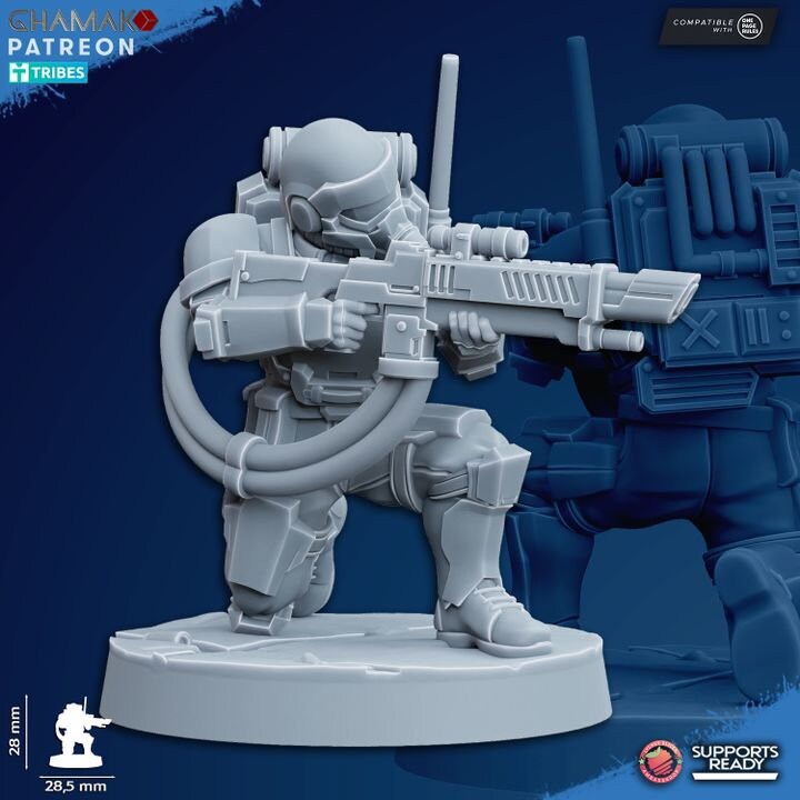 Freedom Guard Grenadiers (Set of 10) | Ghamak | 3D Printed | 28mm | Wargaming | One Page Rules | warhammer Imperium of Man Proxy