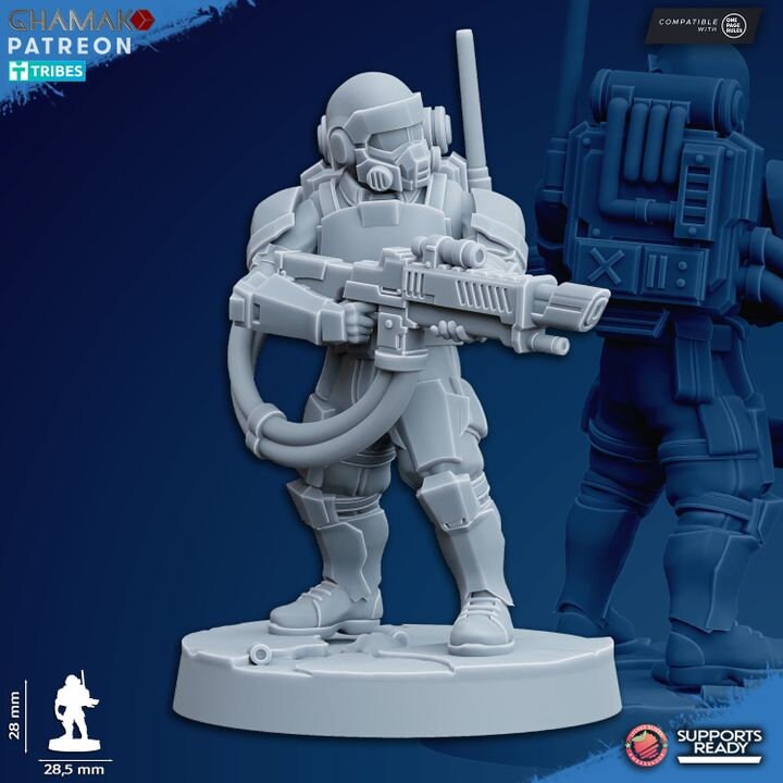 Freedom Guard Grenadiers (Set of 10) | Ghamak | 3D Printed | 28mm | Wargaming | One Page Rules | warhammer Imperium of Man Proxy