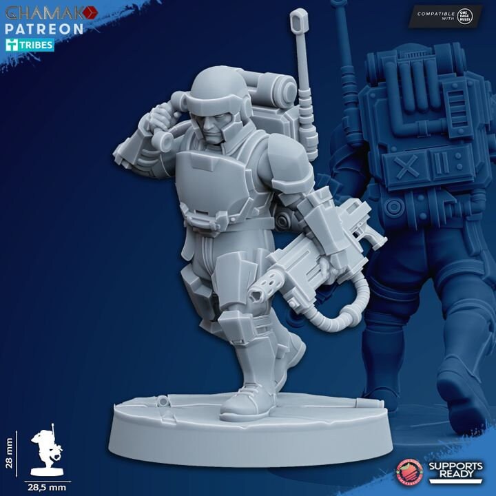 Freedom Guard Grenadiers (Set of 10) | Ghamak | 3D Printed | 28mm | Wargaming | One Page Rules | warhammer Imperium of Man Proxy