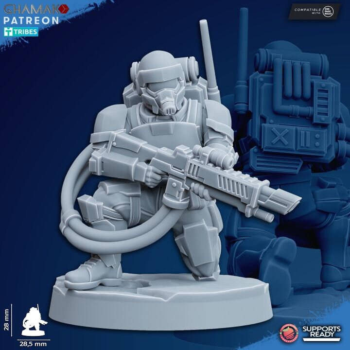 Freedom Guard Grenadiers (Set of 10) | Ghamak | 3D Printed | 28mm | Wargaming | One Page Rules | warhammer Imperium of Man Proxy