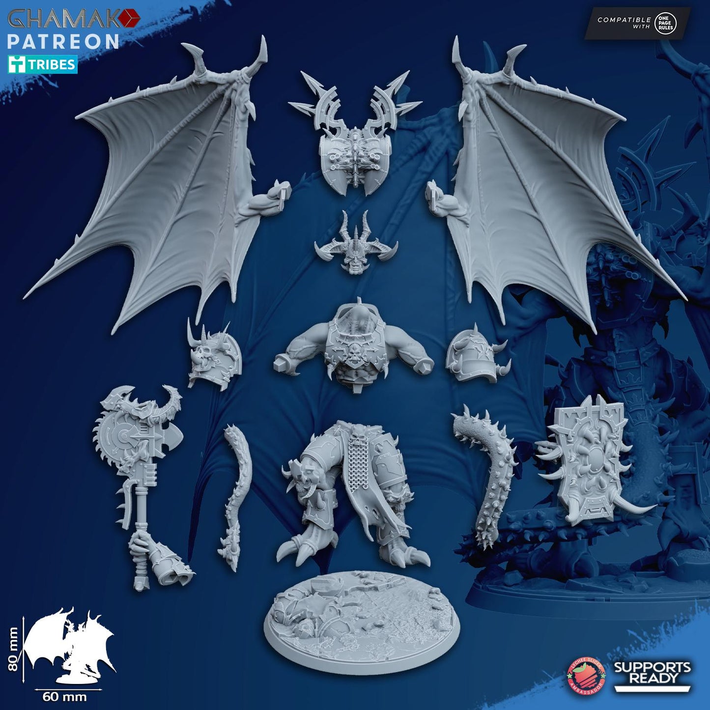 Winged Demonic Lord of Chaos | Ghamak Heretic Knights | Wargaming | Proxies of Chaos | Knights of Chaos | Grimdark Heretics | Demon lord