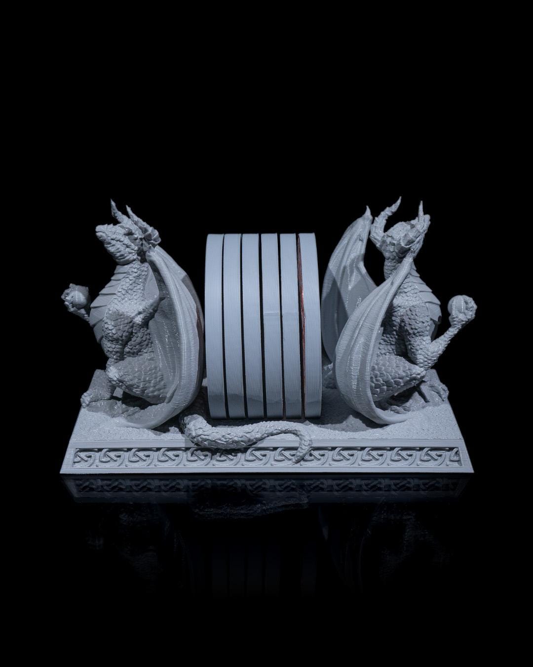 Dragons of the Coast Holder with Set of 6 Coasters – Fantasy-Themed Decor | Unique Dragon Gift for Home | Handcrafted Drink Coaster Set