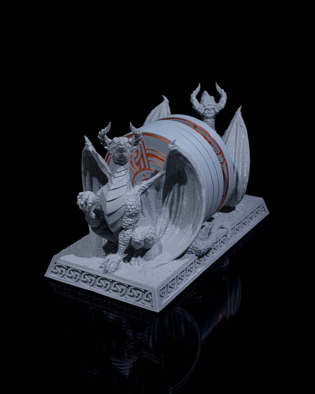 Dragons of the Coast Holder with Set of 6 Coasters – Fantasy-Themed Decor | Unique Dragon Gift for Home | Handcrafted Drink Coaster Set