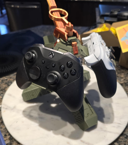 3D Printed Grenade Controller Holder | Gamer Gift | Army Green & Black with Copper Accents | Custom Colors Available | Unique Gaming Decor