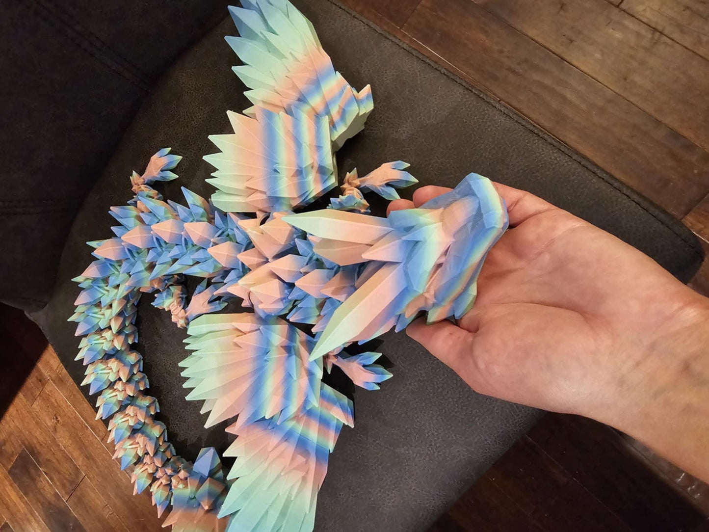XL Crystal Wing Dragon | Articulated Dragon | Sensory Fidget Toy | Whimsical Dragon | Rainbow Dragons | Shiny Dragons | Dragon Lover Gift