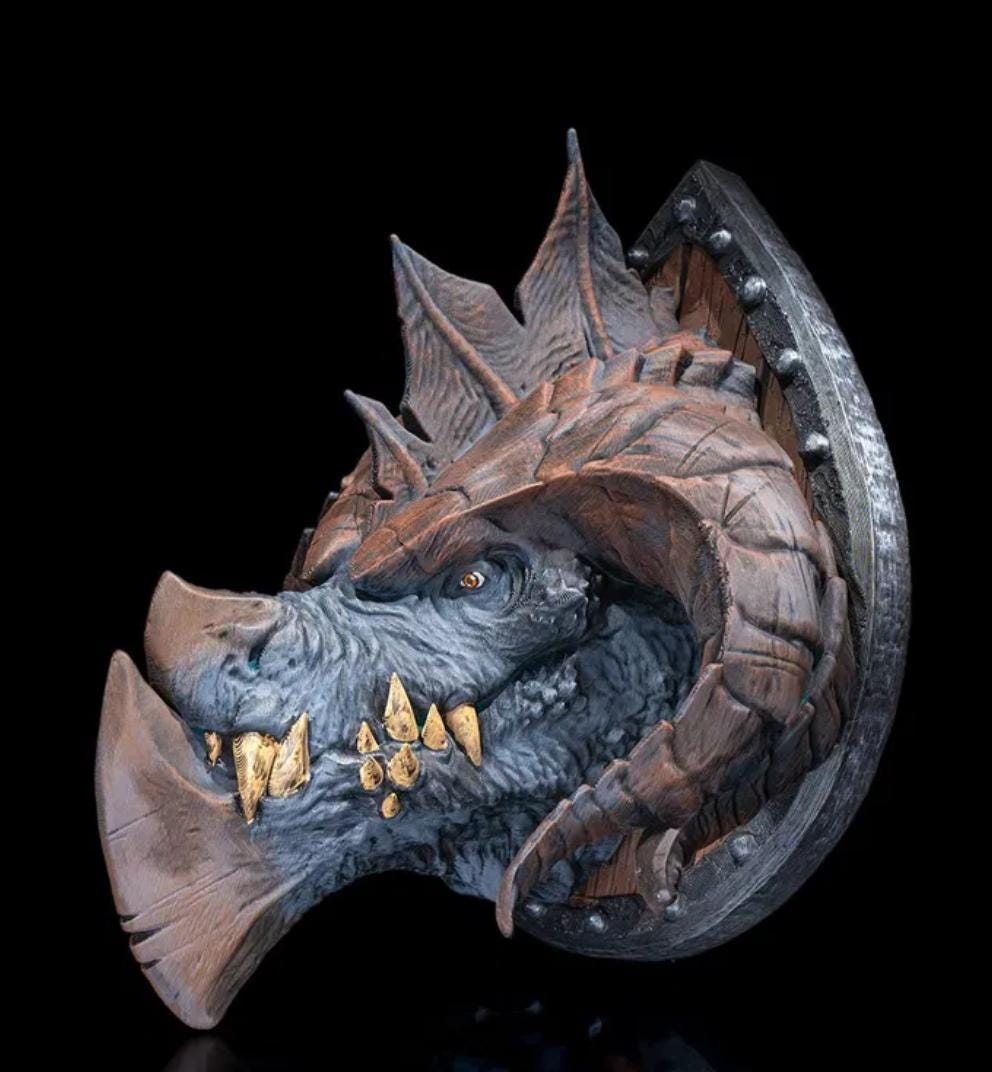 Epic Dragon Head Wall Mount - Unique Fantasy Decor, Mythical Creature Sculpture, Dragon Wall Art for Home, Office, Game Room, or Man Cave