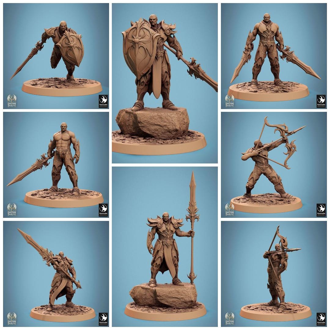 Sentinels of Aetherium - 28mm Fantasy Wargaming Miniatures | Bastion of Purity | Tabletop RPG Figures | Holy Warriors | Starter Kit