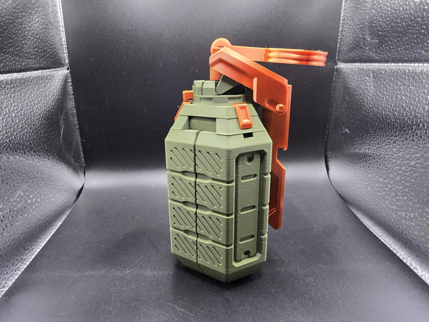 3D Printed Grenade Controller Holder | Gamer Gift | Army Green & Black with Copper Accents | Custom Colors Available | Unique Gaming Decor
