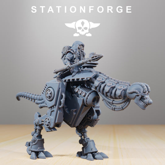 Scavenger Alpha Rider | Station Forge | Wargaming Miniature | Grimdark Future | Sci-fi Commander of Robots | Scavenger Champion