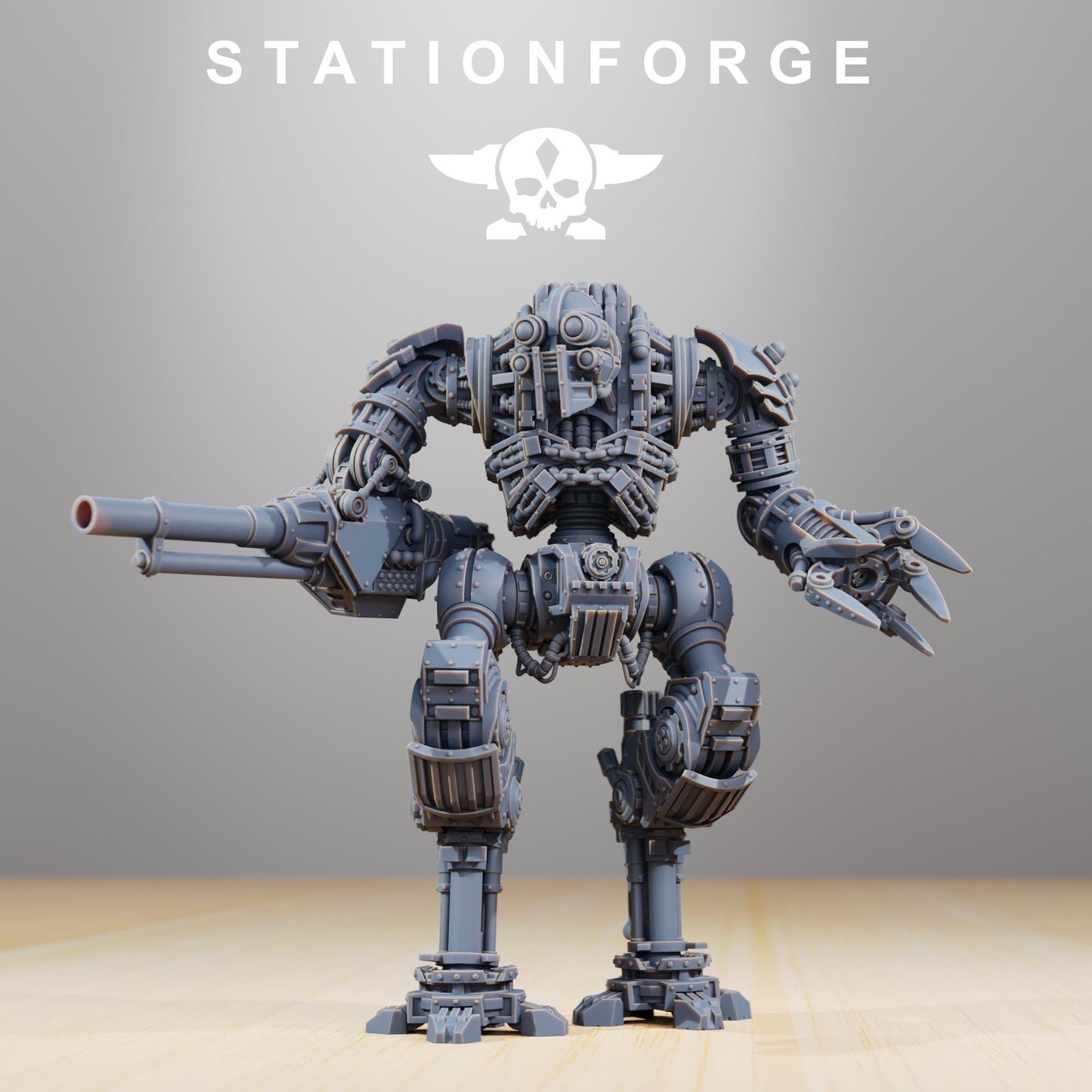 Scavenger Defender Mk1 | Station Forge | Wargaming Miniature | Grimdark Future | Sci-fi Commander of Robots | Scavenger Champion