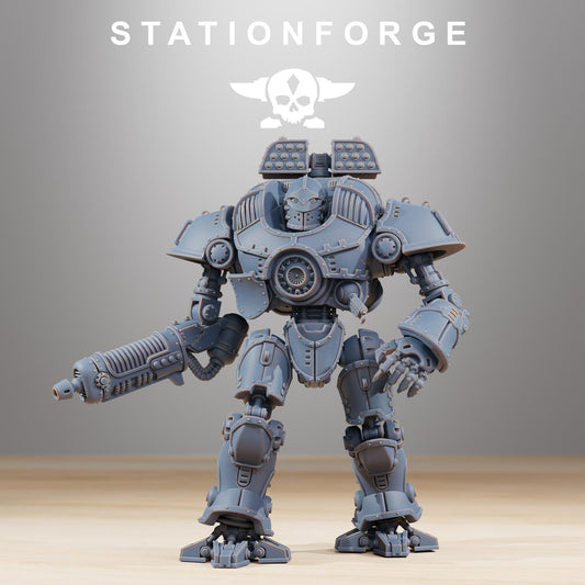 Scavenger Defender Mk2 | Station Forge | Wargaming Miniature | Grimdark Future | Sci-fi Commander of Robots | Scavenger Champion