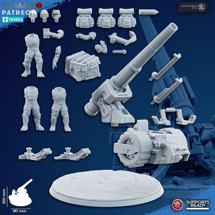 Freedom Guard Artillery | Ghamak | 3D Printed | 28mm | Wargaming | One Page Rules | Artillery Team