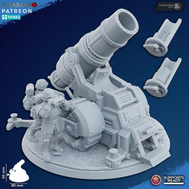 Freedom Guard Heavy Mortar Artillery | Ghamak | 3D Printed | 28mm | Wargaming | One Page Rules | Artillery Team