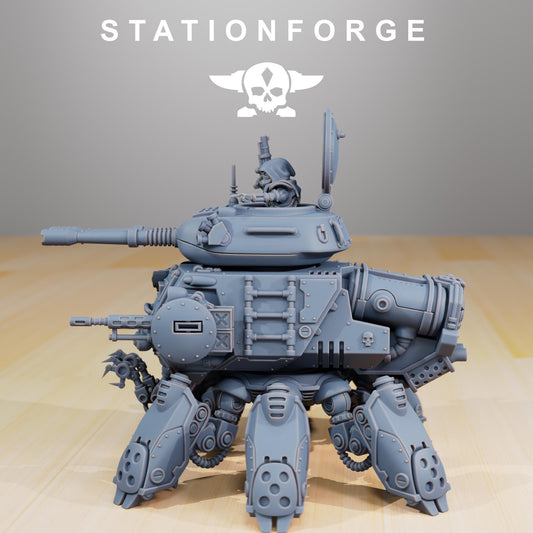 Scavenger Tank | Station Forge | Wargaming Miniature | Grimdark Future | Sci-fi Commander of Robots | Scavenger Champion