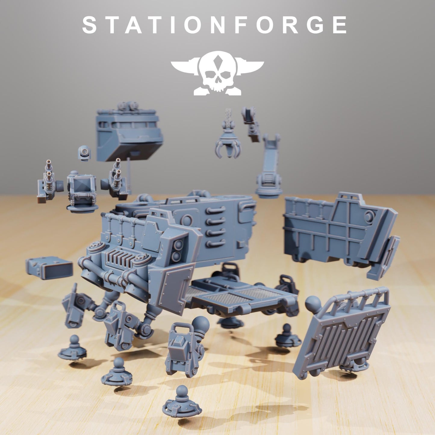 Scavenger Transport Tank | Station Forge | Wargaming Miniature | Grimdark Future | Sci-fi Commander of Robots | Scavenger Champion