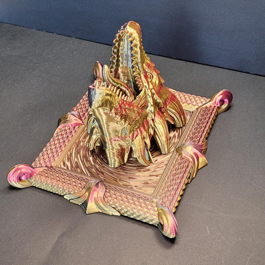 Dragon’s Head Framed | 3D Printed Fantasy Wall Art | Handmade Dragon Bust Decor | Unique Gift for DND & Fantasy Lovers