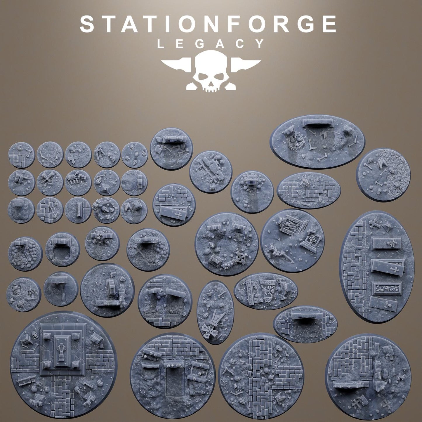 Gothic Bases β 3D Printed Resin Miniature Bases for DnD, TTRPGs, Wargaming | 25mm, 32mm, 40mm+ | Handmade & Solar-Powered
