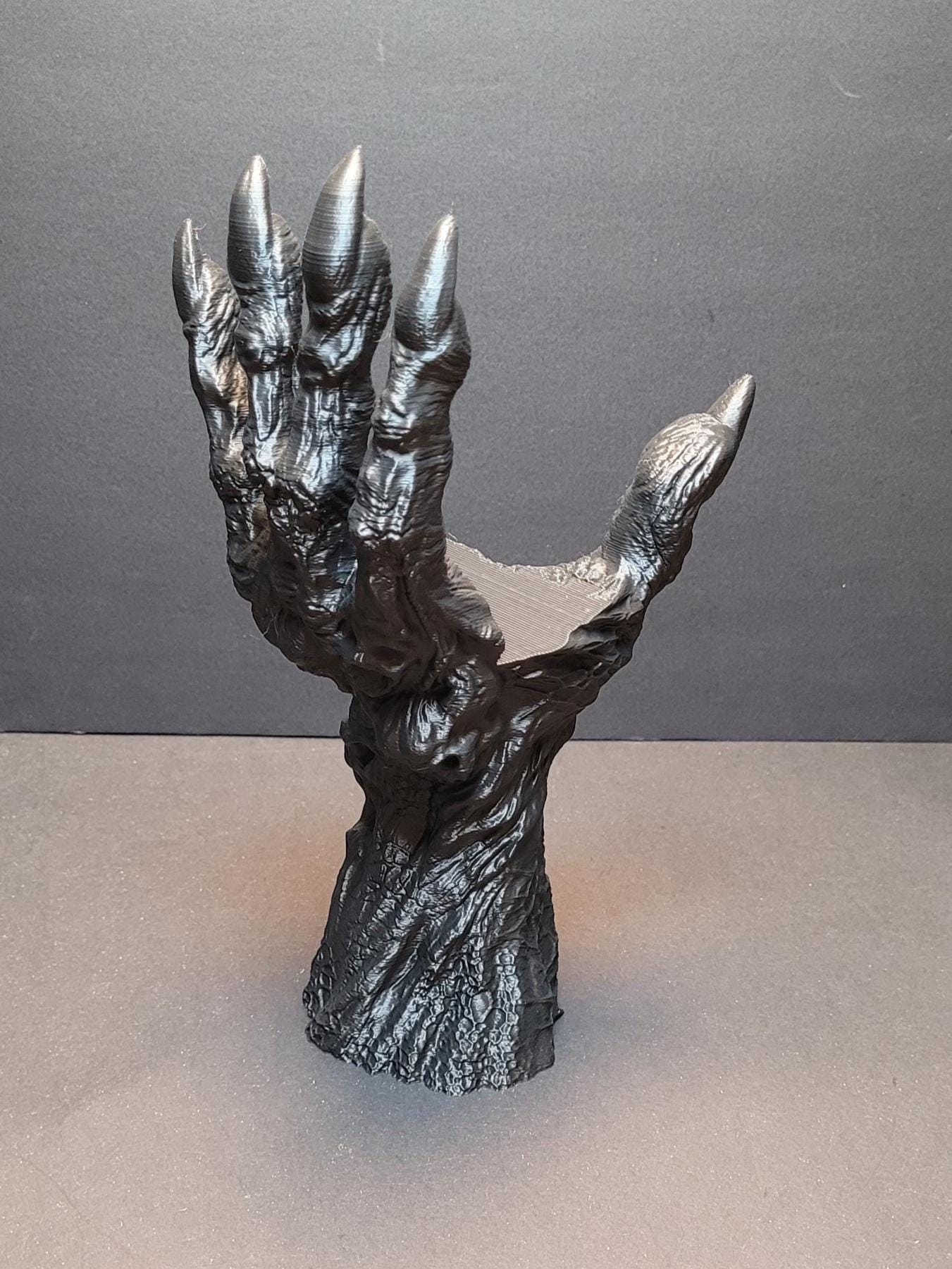 Death’s Grasp Skeletal Book Holder – Gothic 3D Printed Hand Stand for Books, Grimoires, Journals, Spellbooks & RPG Rulebooks – Horror Decor