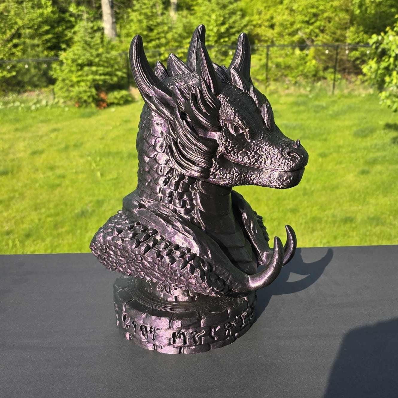 Dragon Bust Headphone Holder | 3D Printed Dragon Stand for Headsets, Sunglasses & Controllers | Sparkly or Solid Colors