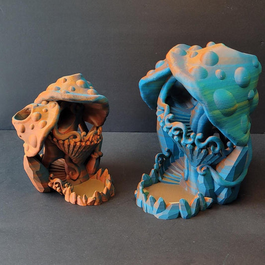 Mushroom Dice Tower | Mini & Regular Sizes | Amazing Sound | DnD Dice Roller | Variety of Colours | TTRPG Dice Accessory