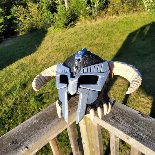 3D Printed Barbarian Helmet | Cosplay Armor Prop | Viking Warrior LARP Costume | Medieval Fantasy Helmet | Custom Size & Color