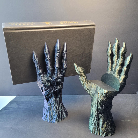 Death’s Grasp Skeletal Book Holder – Gothic 3D Printed Hand Stand for Books, Grimoires, Journals, Spellbooks & RPG Rulebooks – Horror Decor