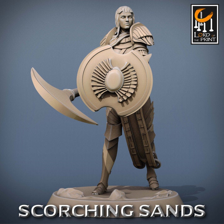 Egyptian Soldier Axe Pack | Scorching Sands | Lord of the Print | Wargaming | Dungeons and Dragons | Egyptian | Tabletop RPG | DnD