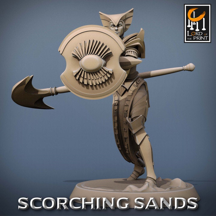 Egyptian Soldier Axe Pack | Scorching Sands | Lord of the Print | Wargaming | Dungeons and Dragons | Egyptian | Tabletop RPG | DnD