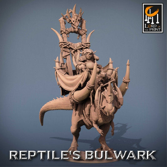 Lizardmen Trovodon | Reptile's Bulwark | Lord of the Print | Wargaming | Dungeons and Dragons | Lizard | Tabletop RPG | Knight | DnD