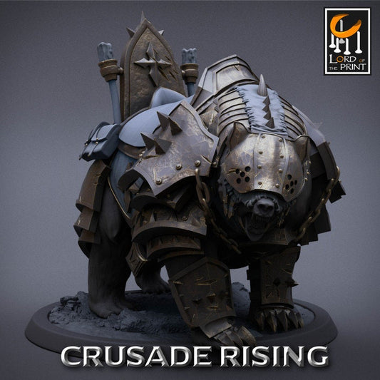 Templar Bear Unmounted | Crusade Rising | Lord of the Print | Wargaming | Dungeons and Dragons | Tabletop RPG | DnD