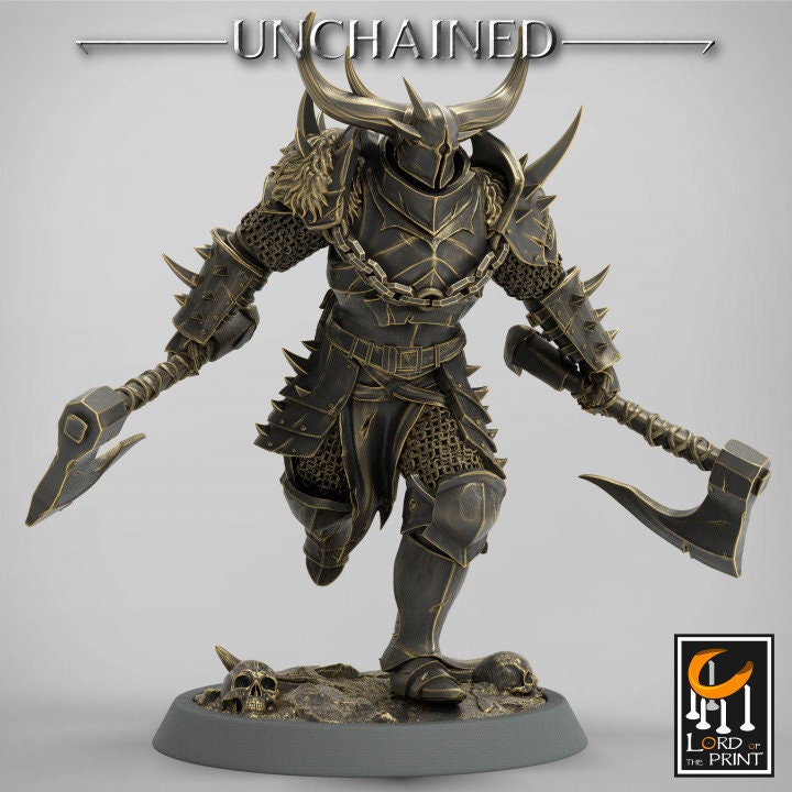 Dual Axe Squadron | Unchained | Lord of the Print | Wargaming | Dungeons and Dragons | Chaos | Tabletop RPG | Knight | DnD
