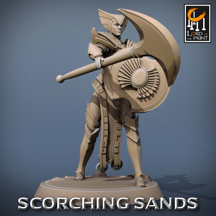Egyptian Soldier Axe Pack | Scorching Sands | Lord of the Print | Wargaming | Dungeons and Dragons | Egyptian | Tabletop RPG | DnD