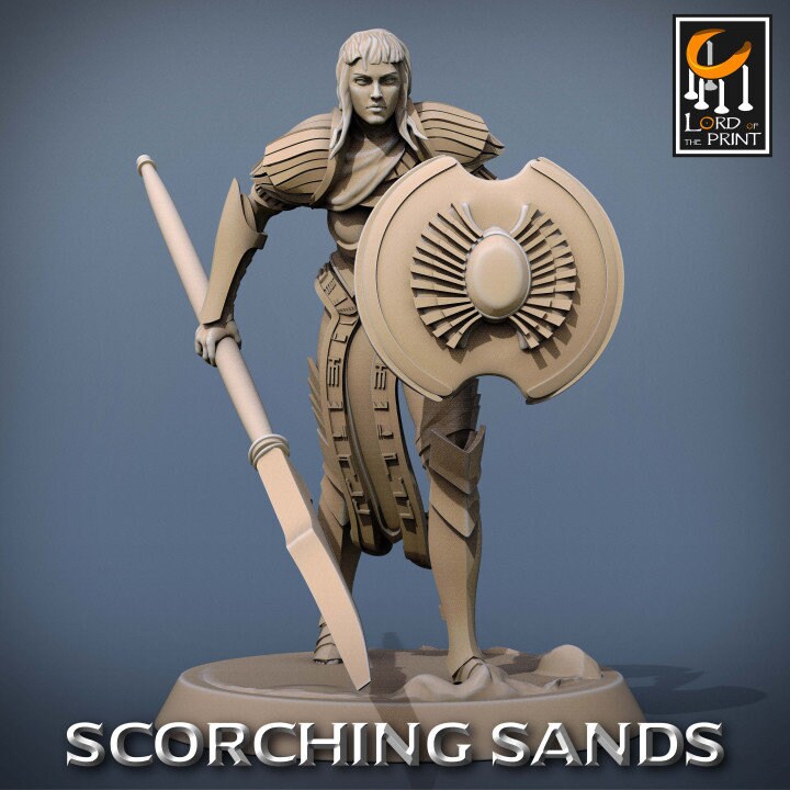 Egyptian Soldier Lance Pack | Scorching Sands | Lord of the Print | Wargaming | Dungeons and Dragons | Egyptian | Tabletop RPG | DnD