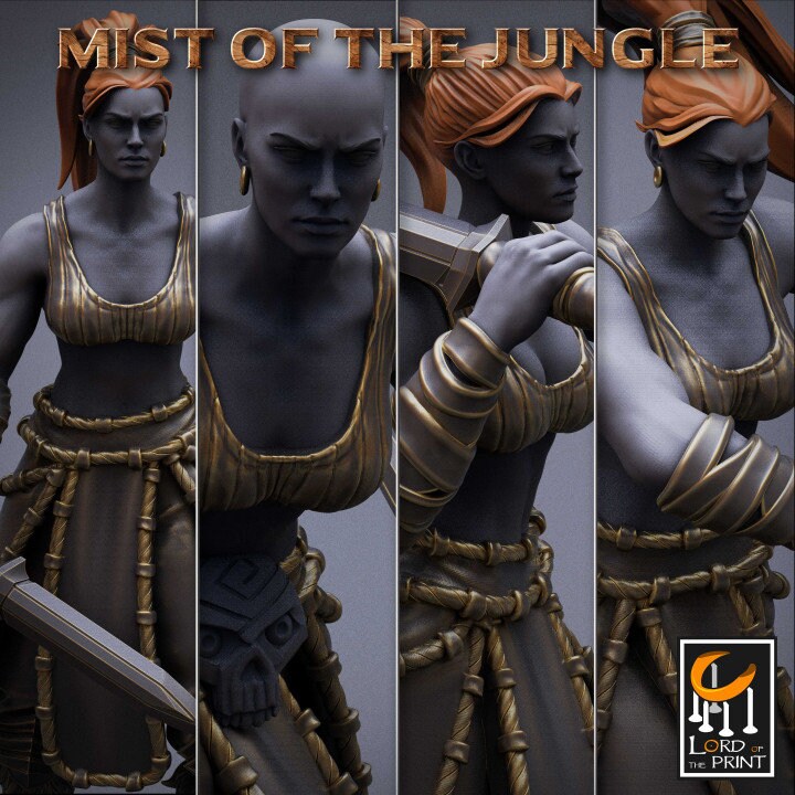 Heavy Amazon Dagger Pack | Mist of the Jungle | Lord of the Print | Wargaming | Dungeons and Dragons | Amazon | Tabletop RPG | DnD