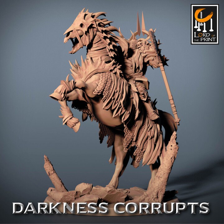 Darknight Deathhorse Pack | Darkness Corrupts | Lord of the Print | Wargaming | Dungeons and Dragons | Chaos | Tabletop RPG | DnD Miniatures