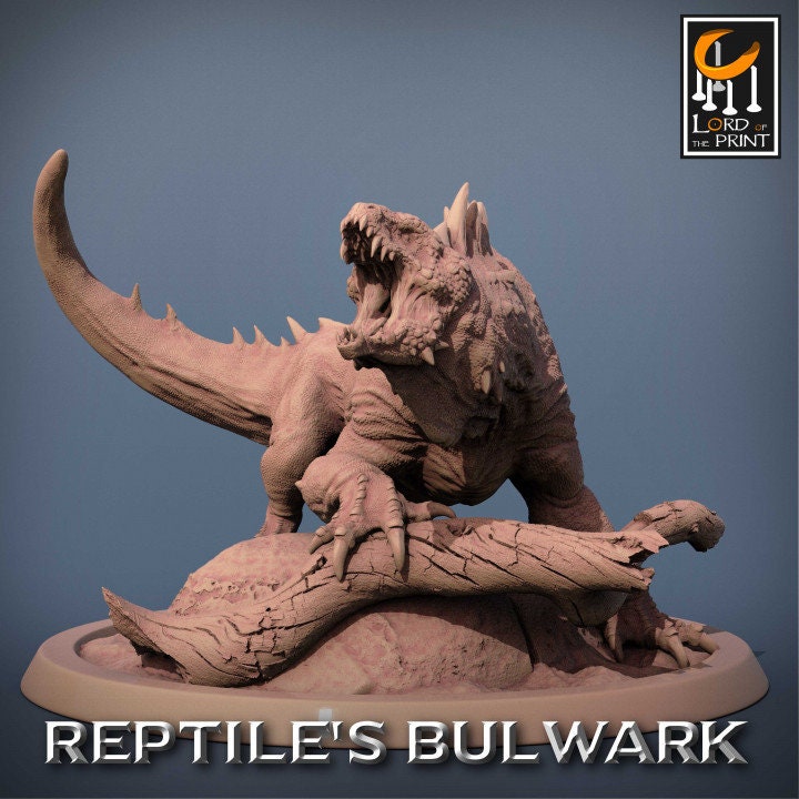 Lizardmen Crested Varan | Reptile's Bulwark | Lord of the Print | Wargaming | Dungeons and Dragons | Lizard | Tabletop RPG | DnD