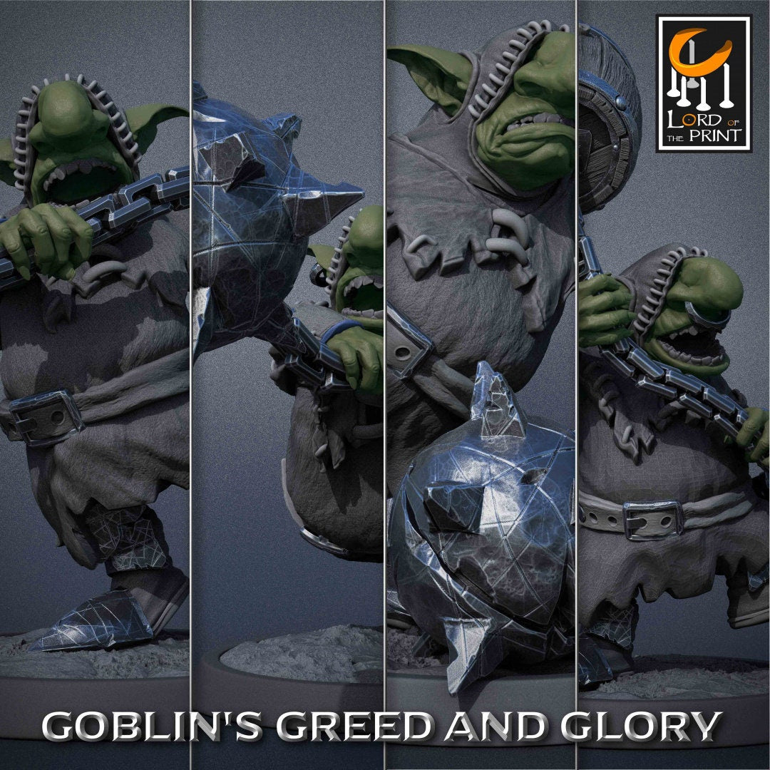 Goblin Monk B Pack | Goblin's Greed and Glory | Lord of the Print | Wargaming | Dungeons and Dragons | Goblins | Tabletop RPG | DnD