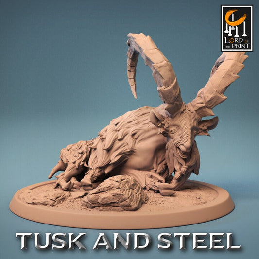 Dwarf Goat Wild Pack | Tusk and Steel | Lord of the Print | Wargaming | Dungeons and Dragons | Tabletop RPG | DnD