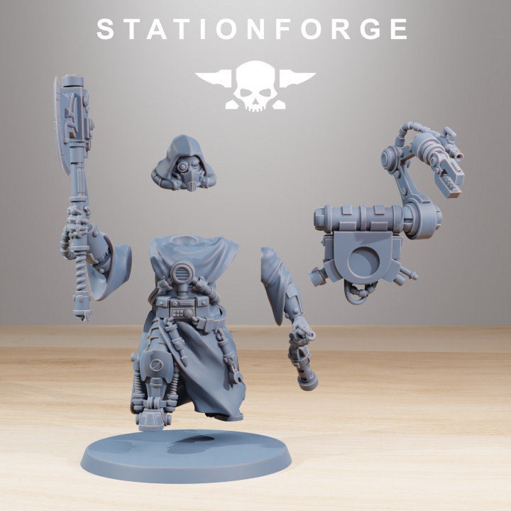 Scavenger Commander | Station Forge | Wargaming Miniature | Grimdark Future | Sci-fi Commander of Robots | Scavenger Champion