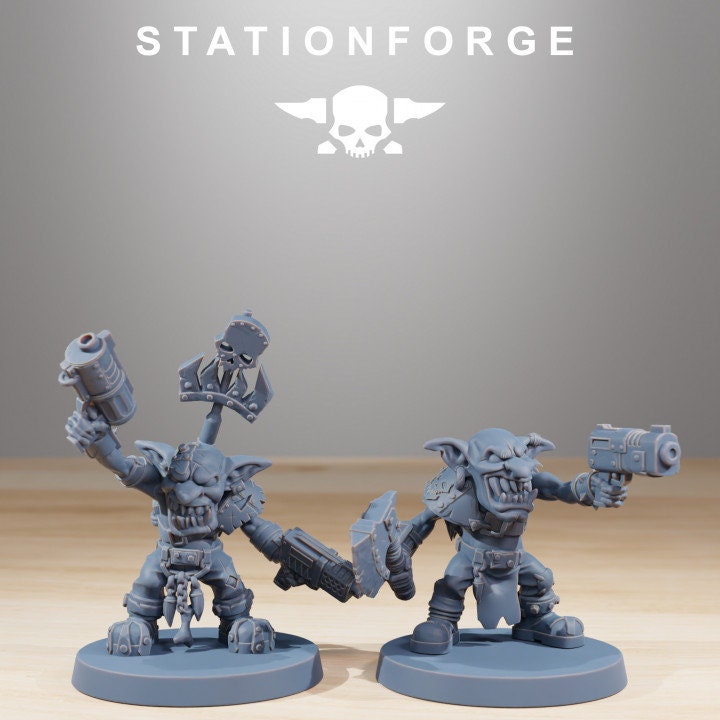 Gob's Berserkers Miniatures Set - Station Forge Wargaming - Fantasy Goblin Horde for Tabletop Games - 28mm Resin Figures