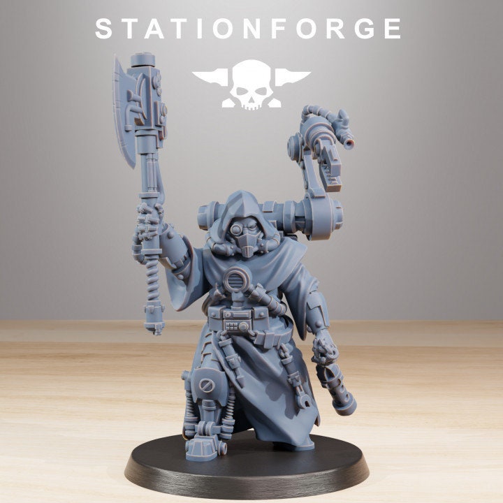 Scavenger Commander | Station Forge | Wargaming Miniature | Grimdark Future | Sci-fi Commander of Robots | Scavenger Champion