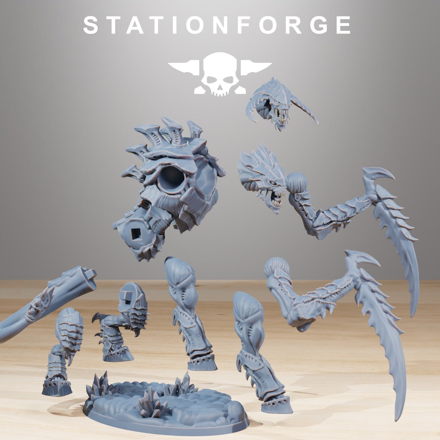 Xenarid Necrothorns | Station Forge | Wargaming | Alien Hive guardian Proxy Models for Wargames