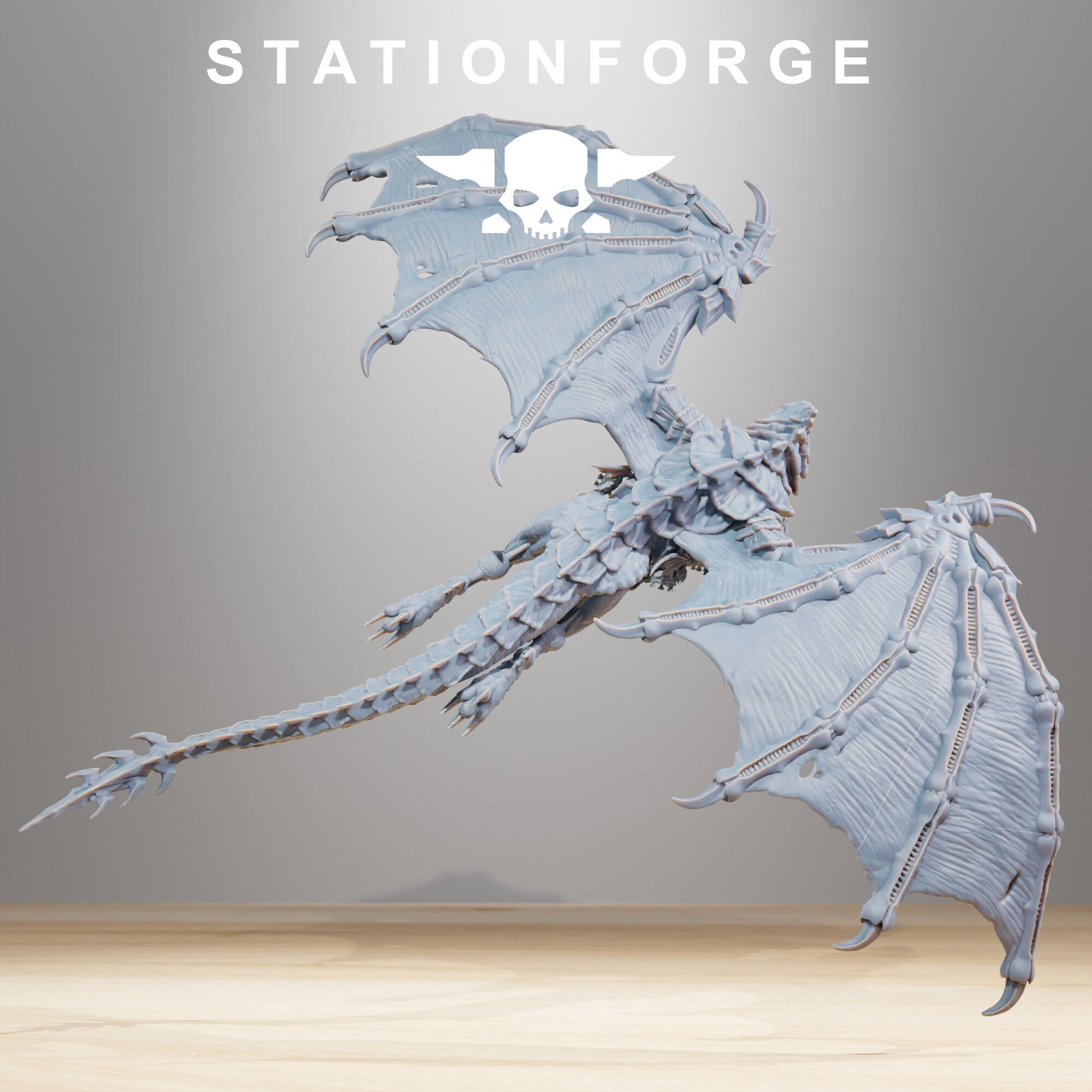 Xenarid Dragon Wargaming Miniature | Station Forge | Grimdark Winged Alien | Xenomorph Inspired | Tabletop Gaming Unique Accessory Sculpture