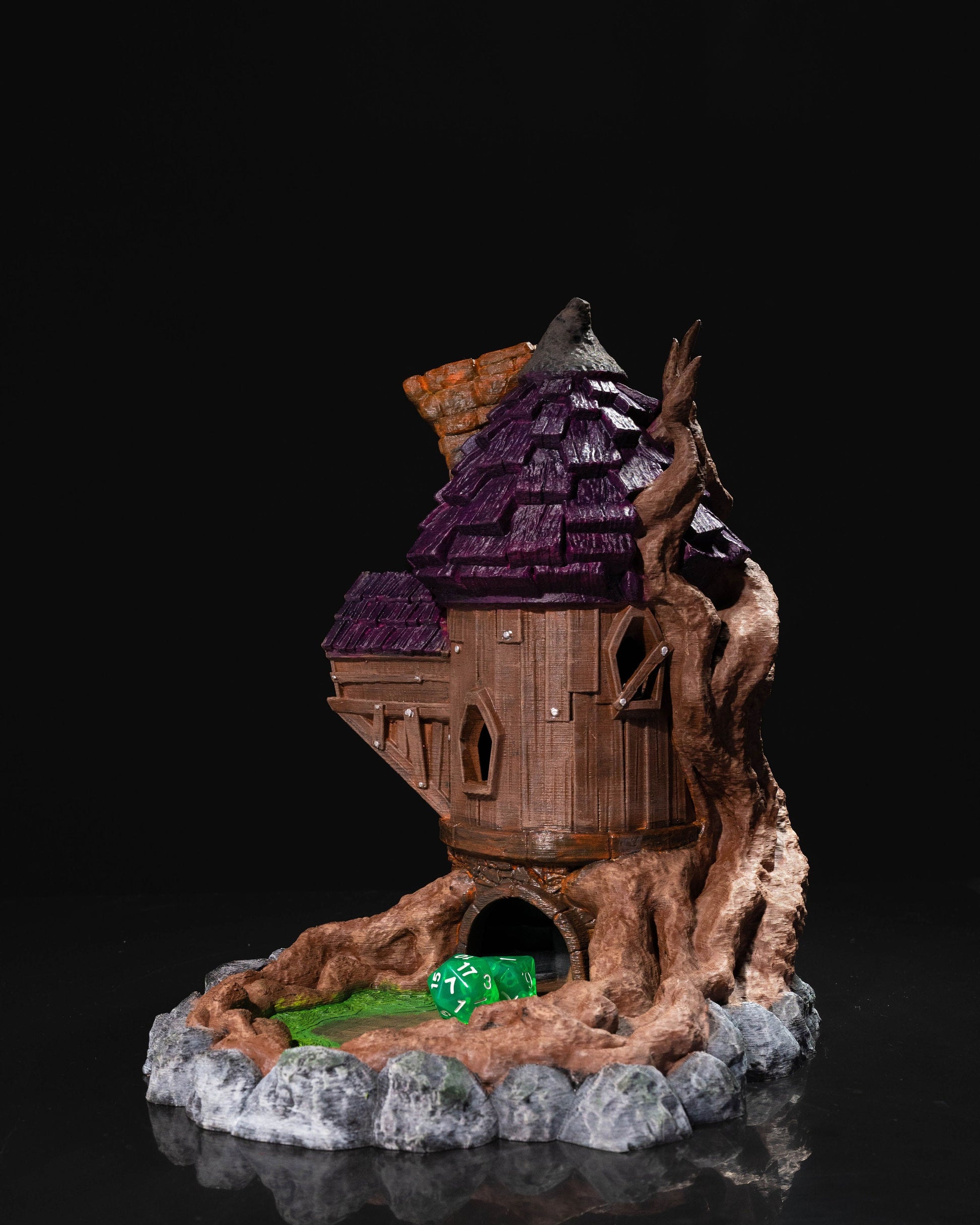 Wizard Tower Dice Tower | Handcrafted Magic Dice Holder | Unique Tabletop RPG Accessory | Fantasy-Themed Gaming Decor