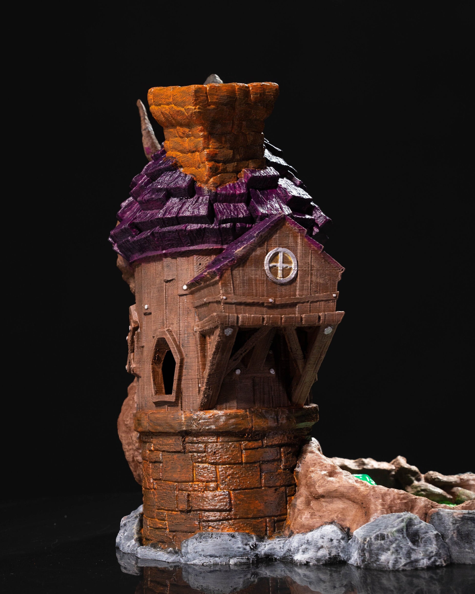 Wizard Tower Dice Tower | Handcrafted Magic Dice Holder | Unique Tabletop RPG Accessory | Fantasy-Themed Gaming Decor